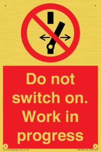 Do not switch on. Work in progress